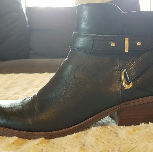 Tommy Hilfiger Black leather booties - Picture 2 of 7